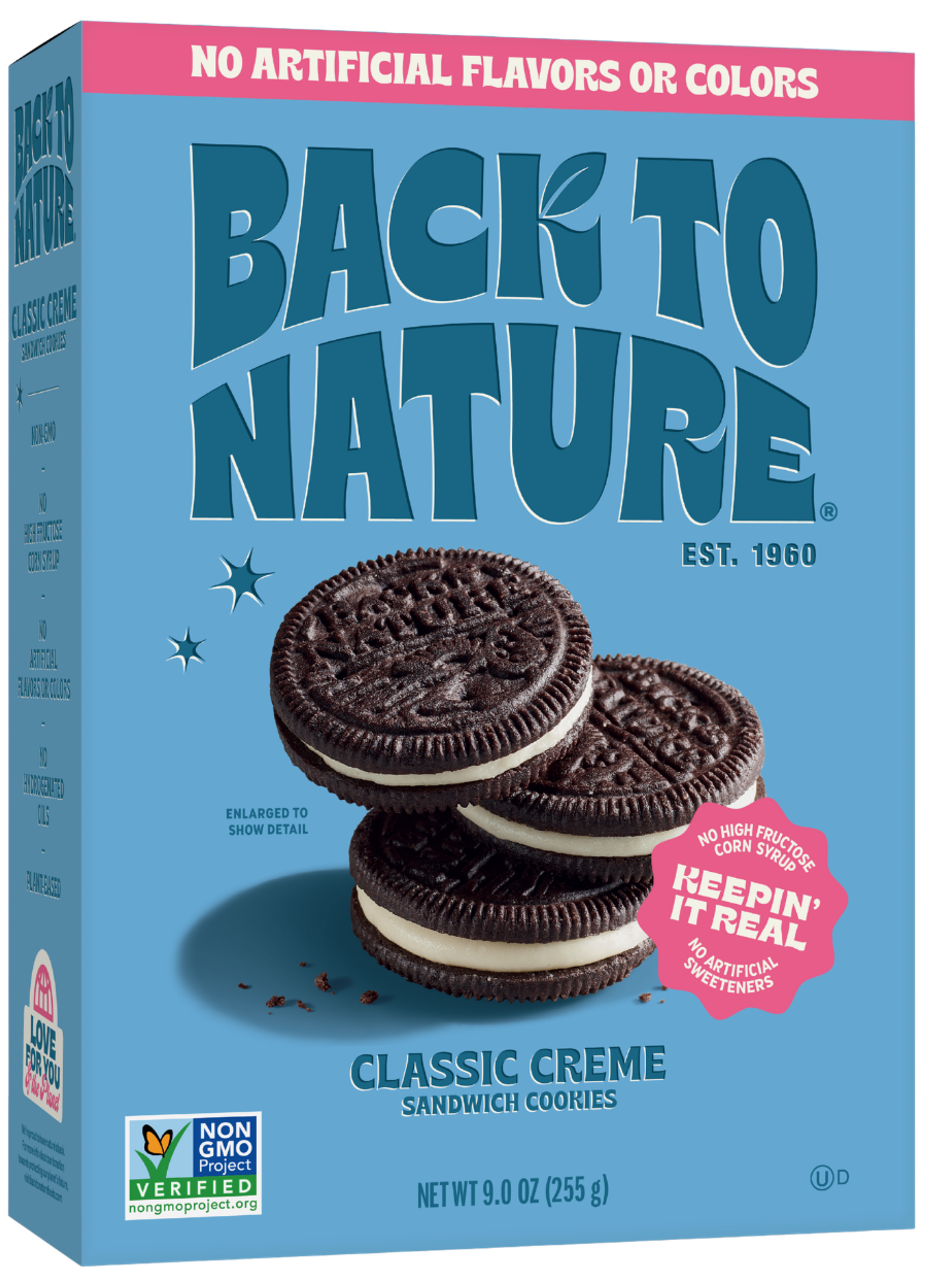 light blue box of classic creme cookies
