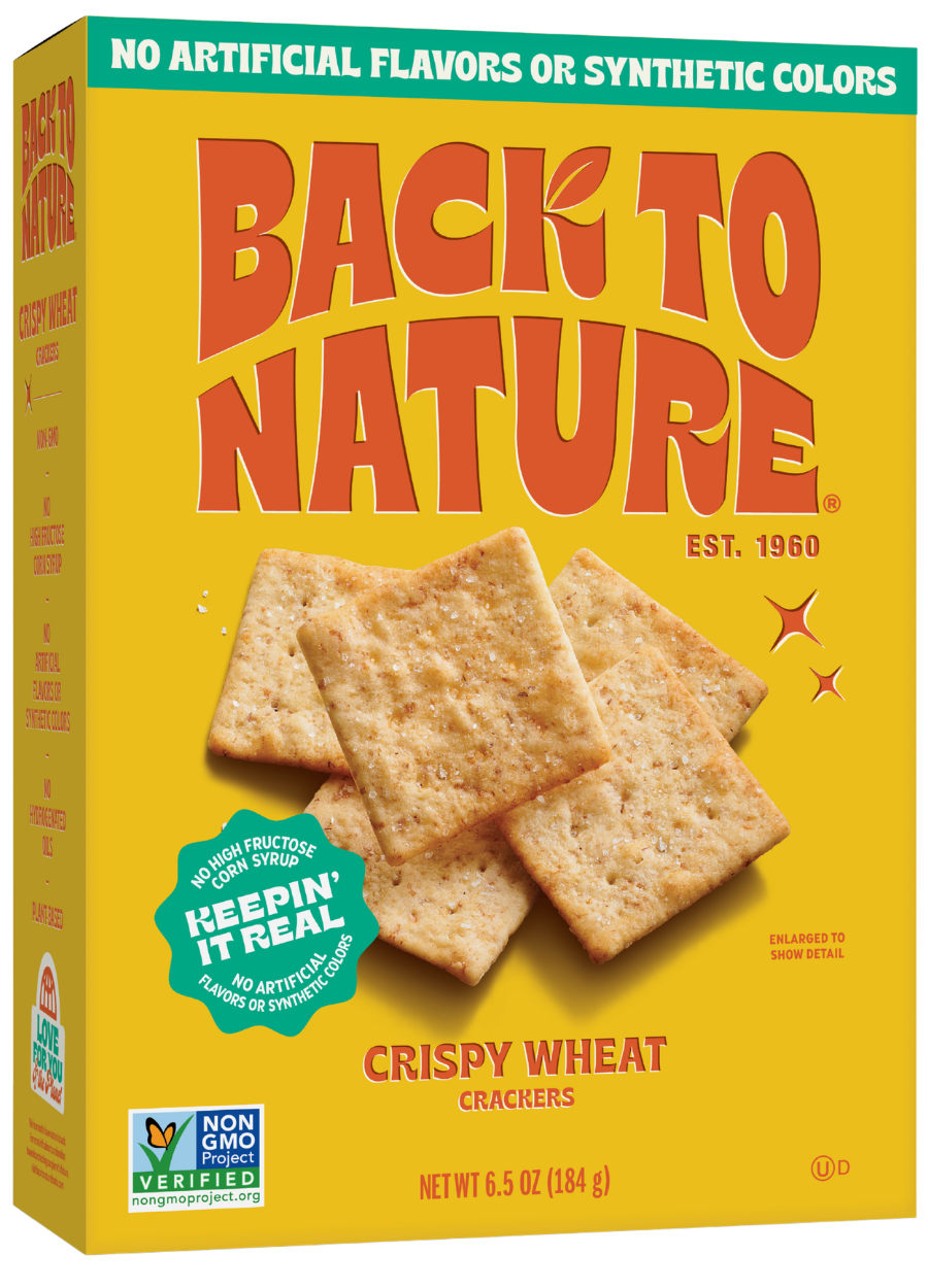 yellow box of crispy wheat crackers