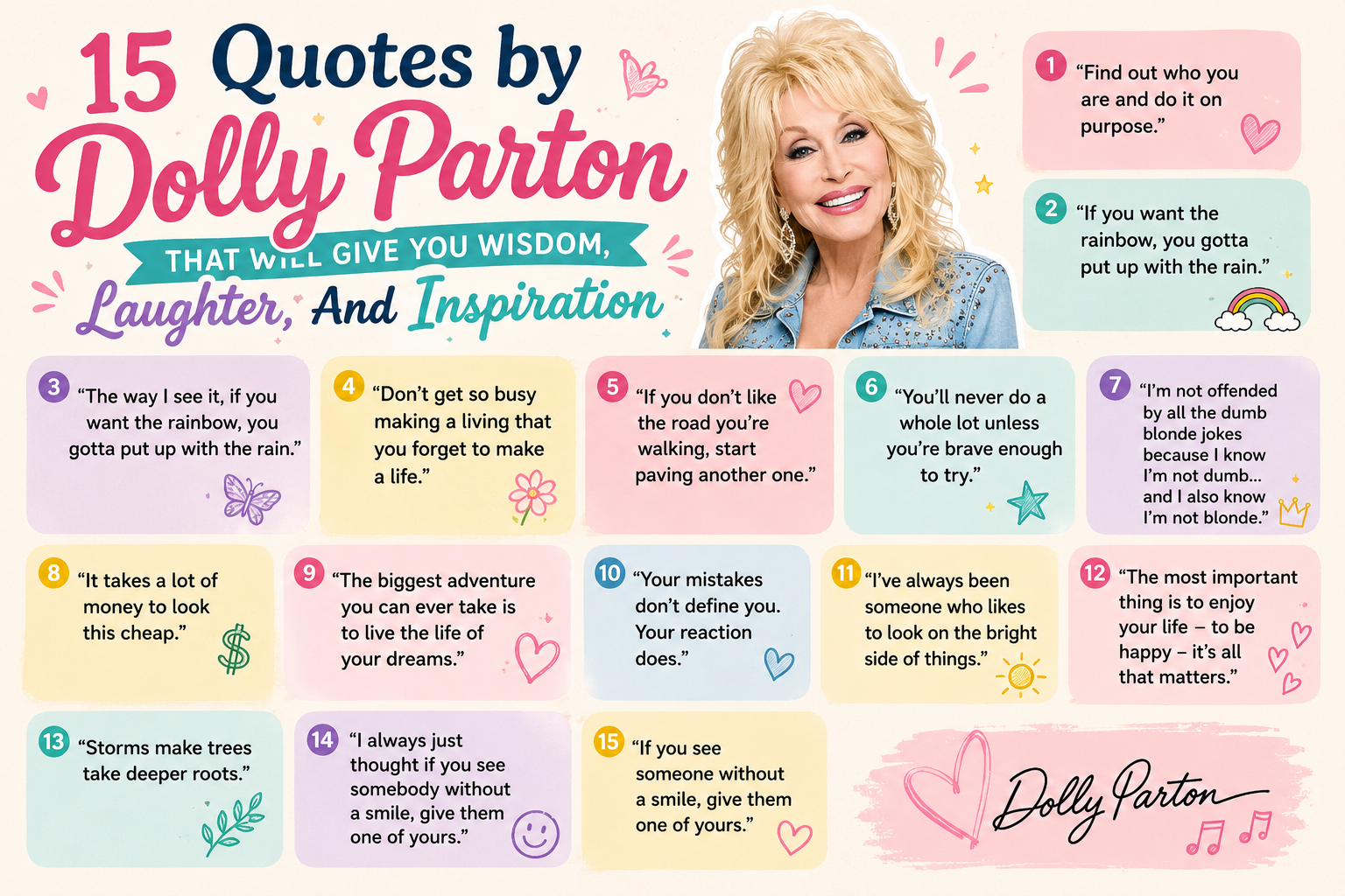 15 Quotes by Dolly Parton that Will Give You Wisdom, Laughter, And Inspiration