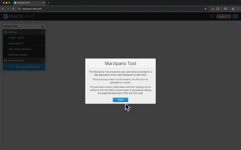 GIF of Marzipano Tool Upload