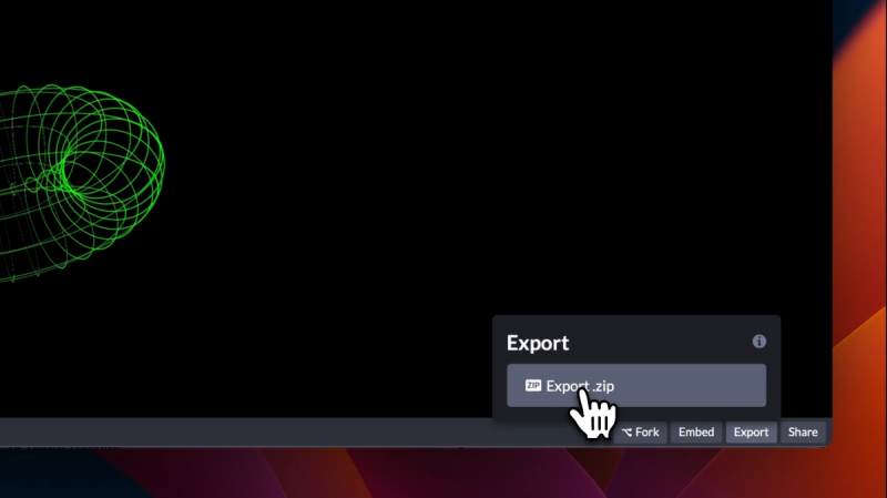 CodePen Export Functionality