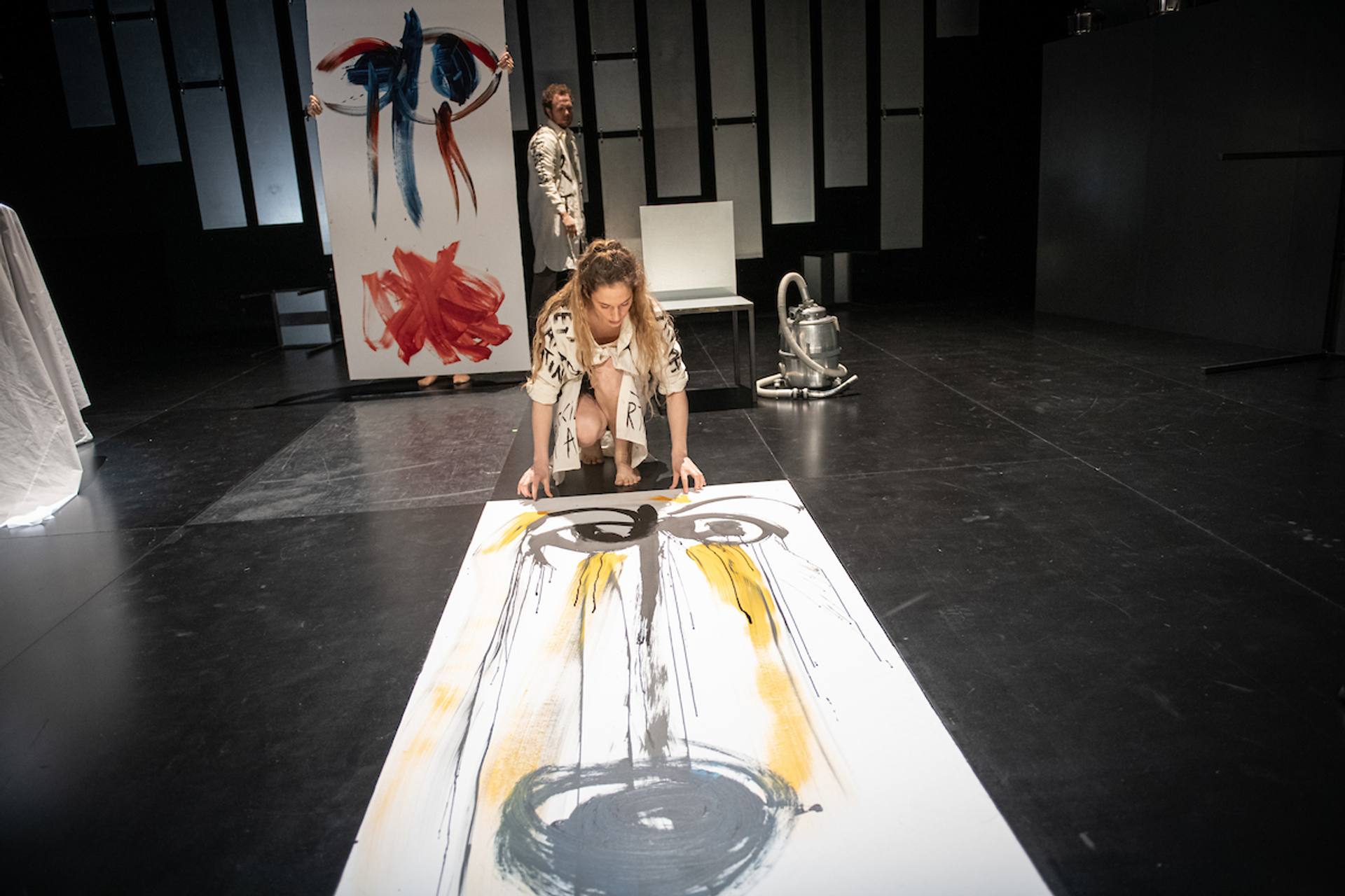 paintings on the floor