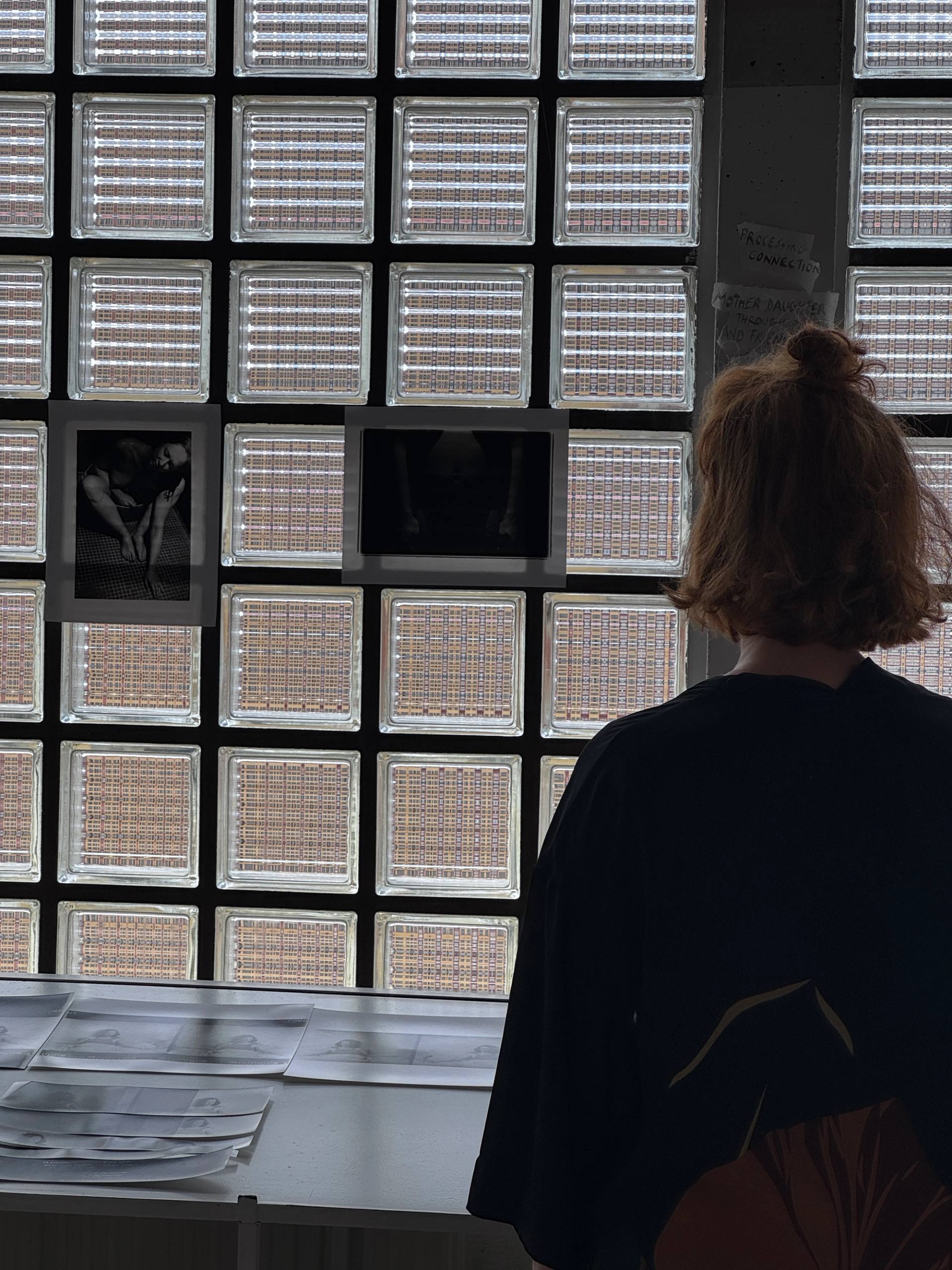 a woman watching photos