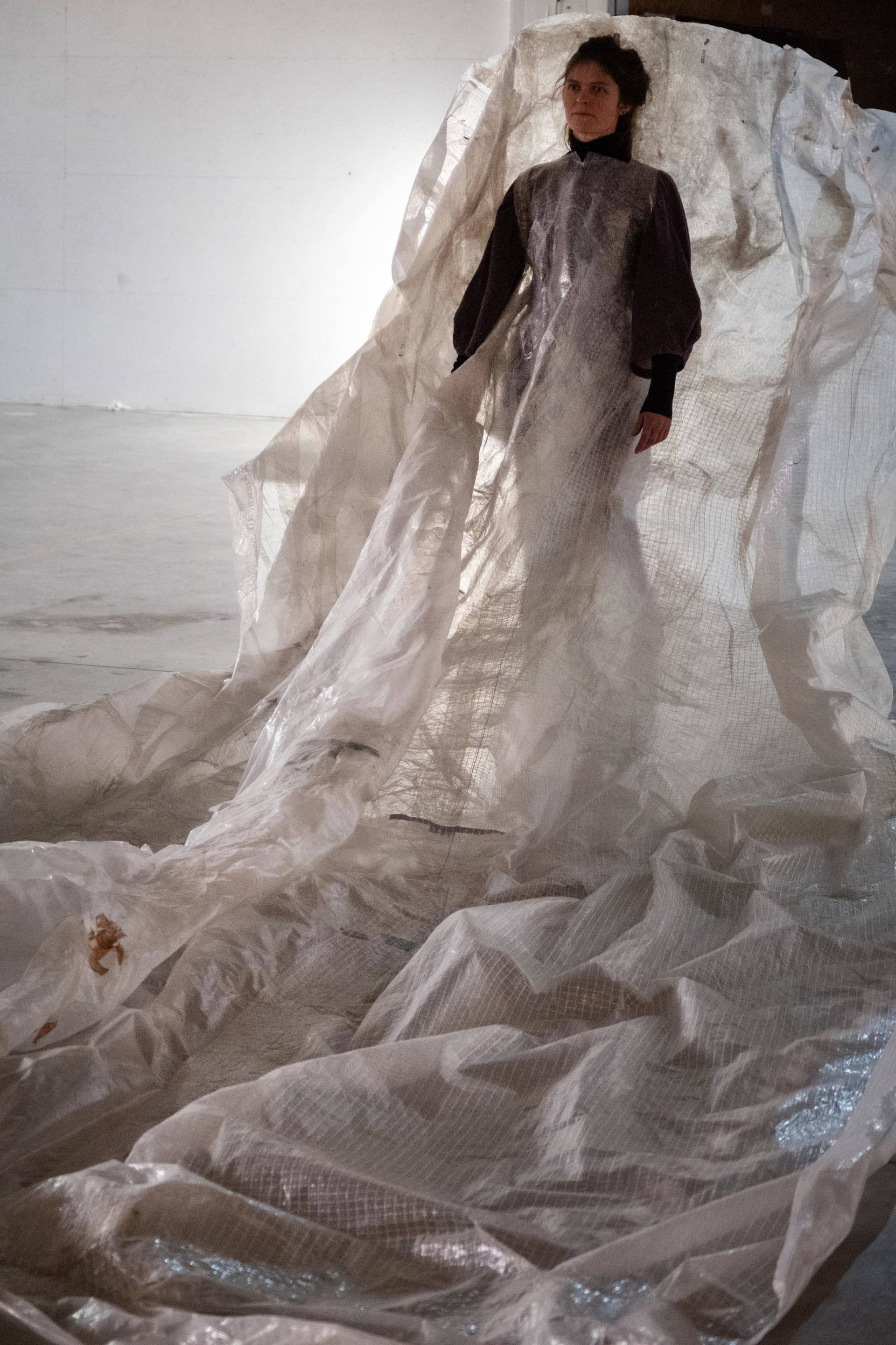 a woman in a giant dress