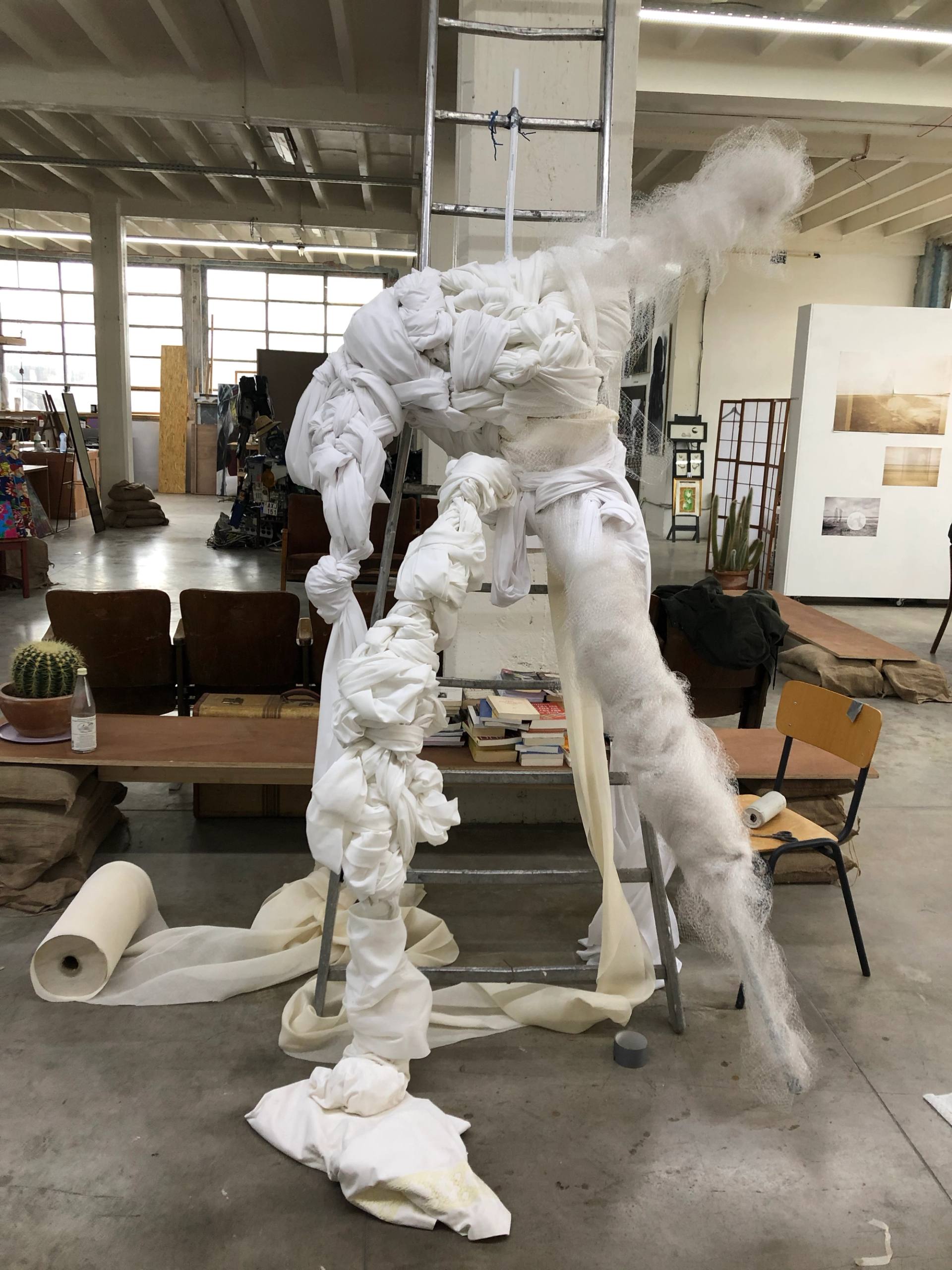 a sculpted body in fabric