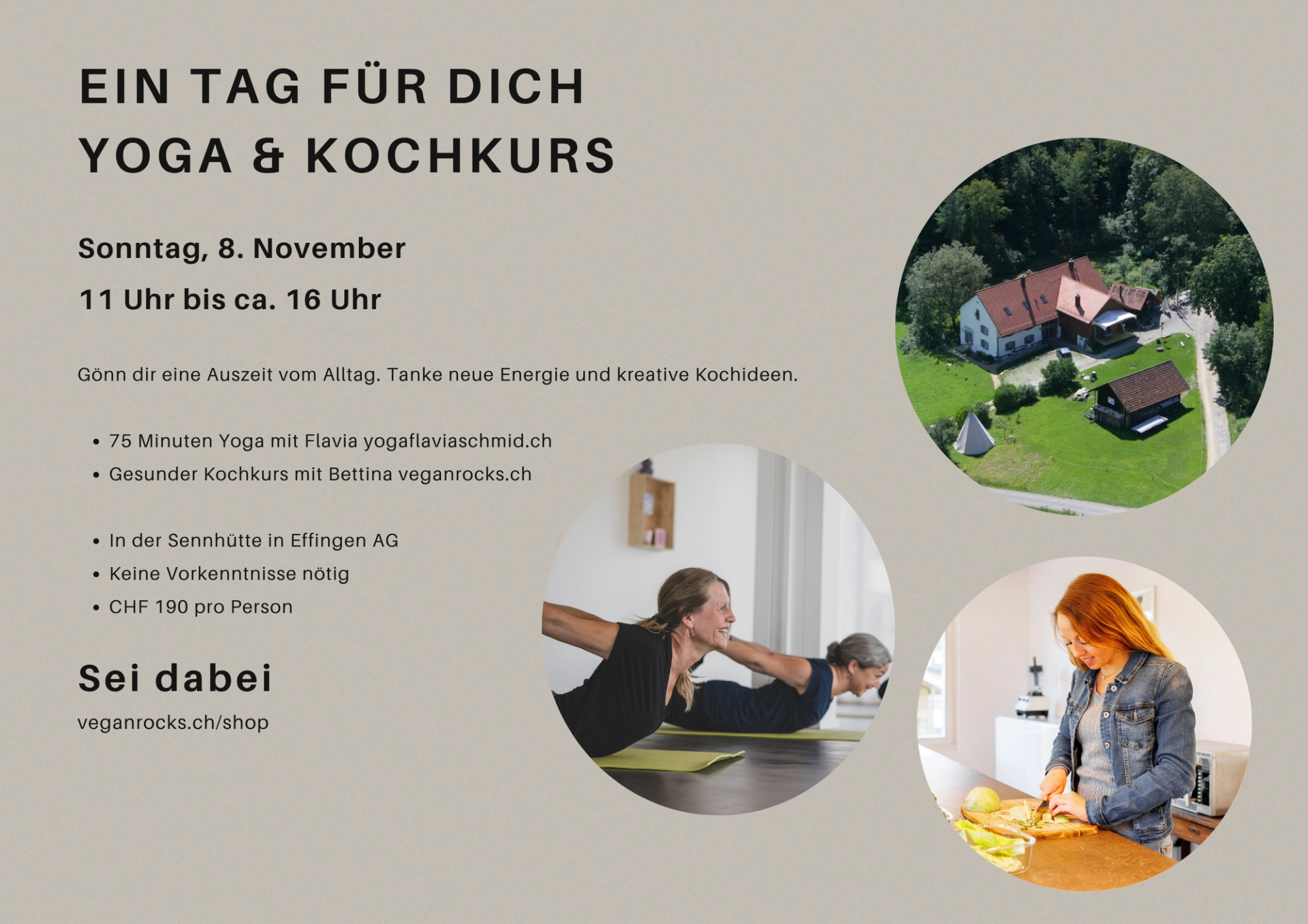 Ein Tag für dich: Yoga und Kochkurs