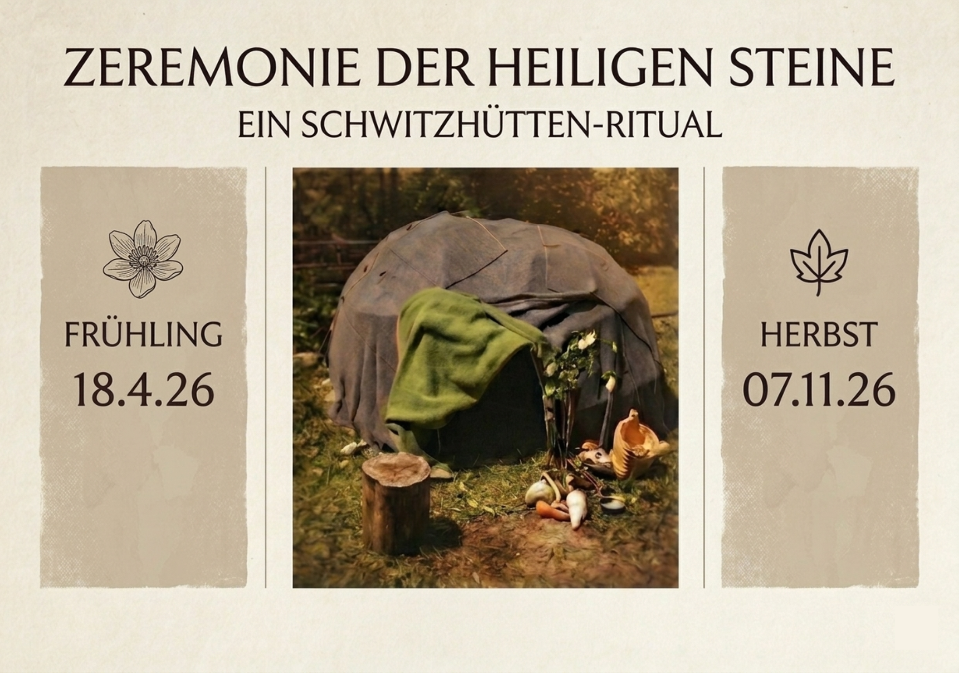 Zeremonie der heiligen Steine: ein Schwitzhütten-Ritual