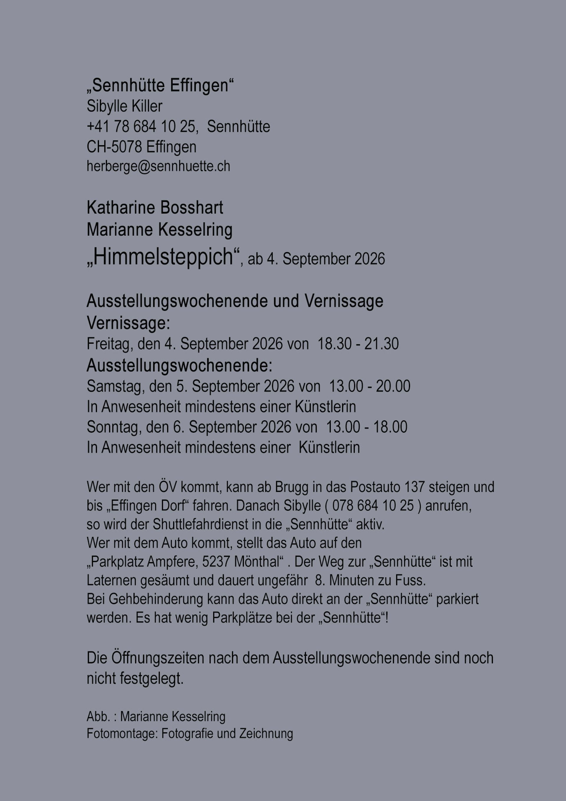 Ausstellungswochenende und Vernissage: Daten, Öffnungszeiten und Anreise