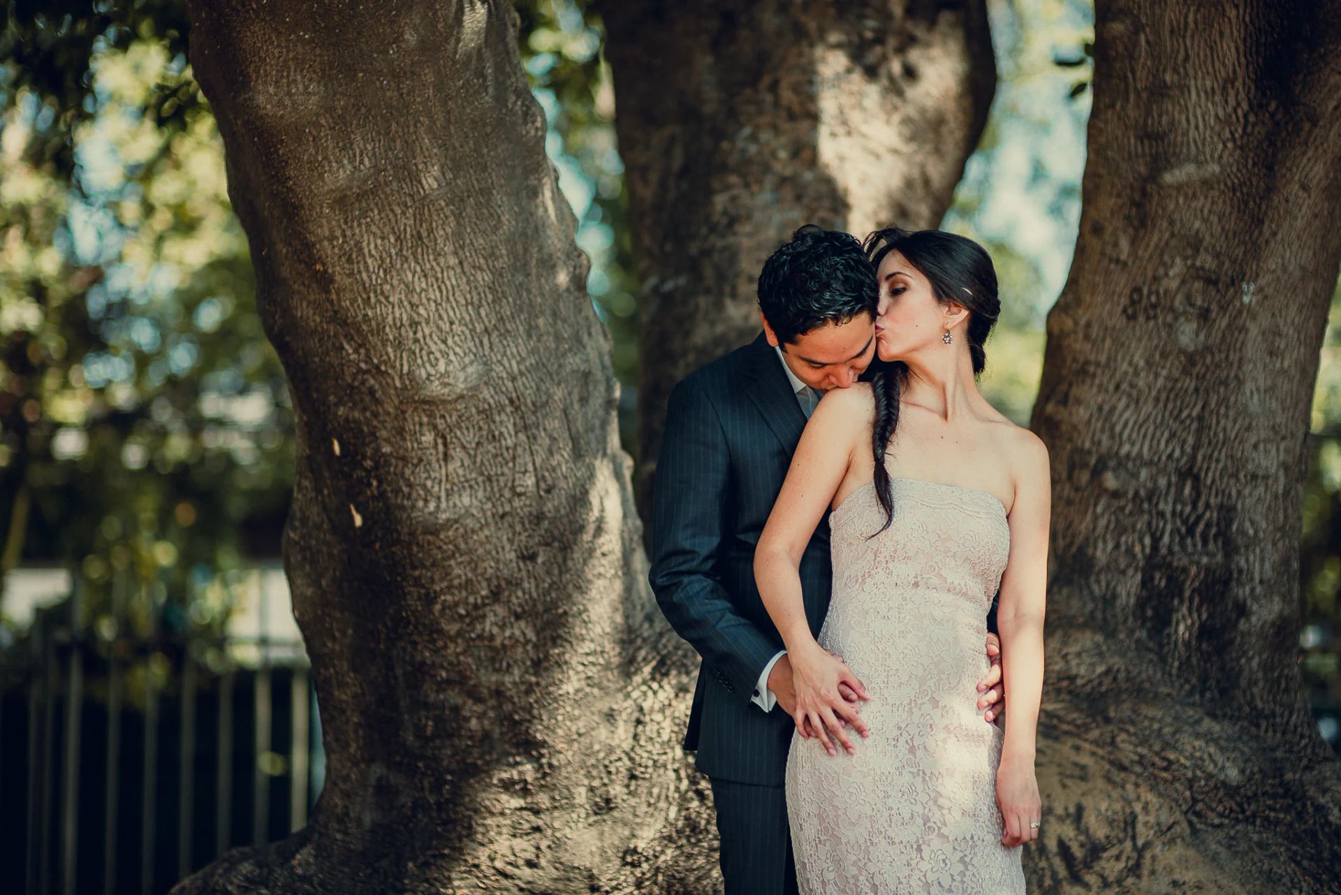 Retrato de boda con edición cinematográfica