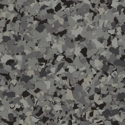 A color sample with black and gray speckles