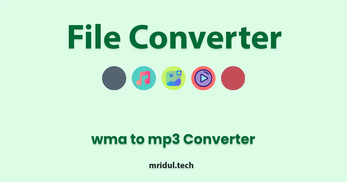 Free wma to mp3 Converter Tool