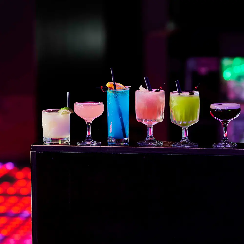 Colourful cocktail lineup