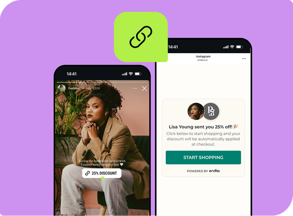 Image showing an Influencer posting a Smart Affiliate Link on social. 