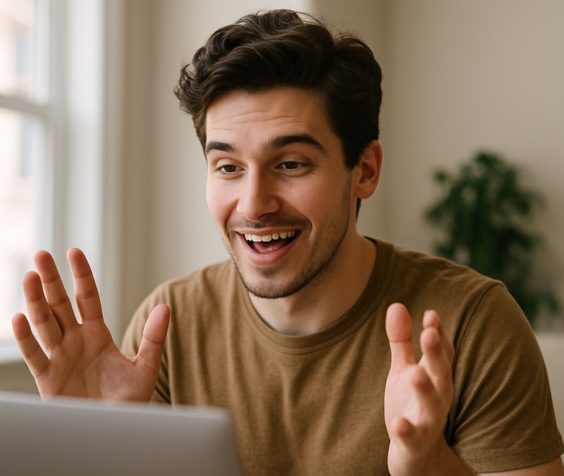 Influencer on computer