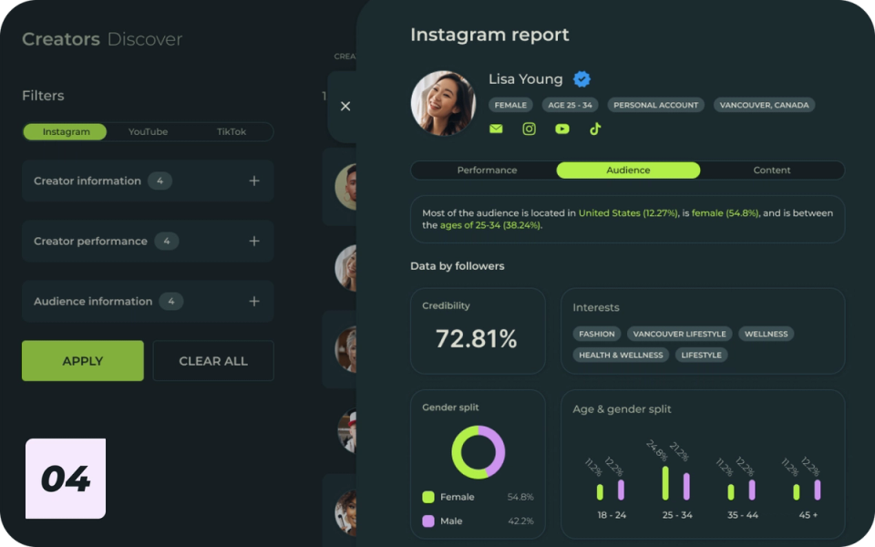 Access detailed influencer insights 