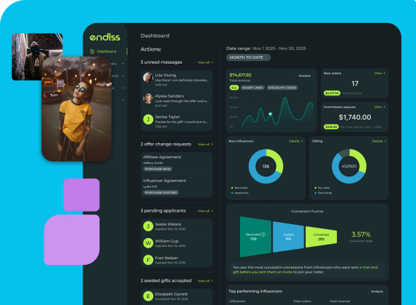 Image showing an Influencer receiving a Gift through Endlss.