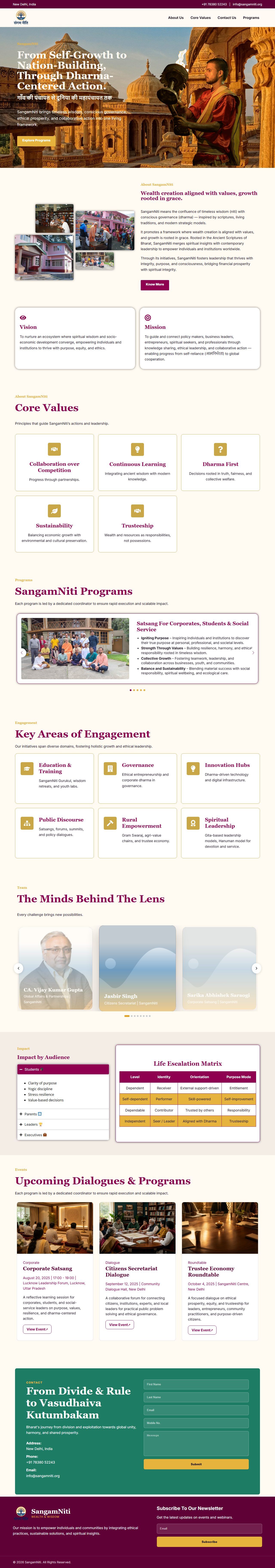 Sangam Niti Foundation – NGO & Social Initiative Website – Home (desktop)