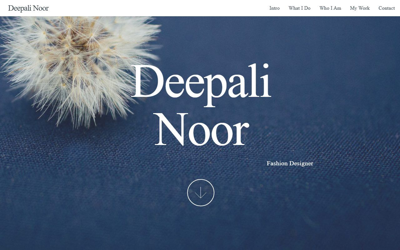 Deepali Noor – Fashion Designer Portfolio Website