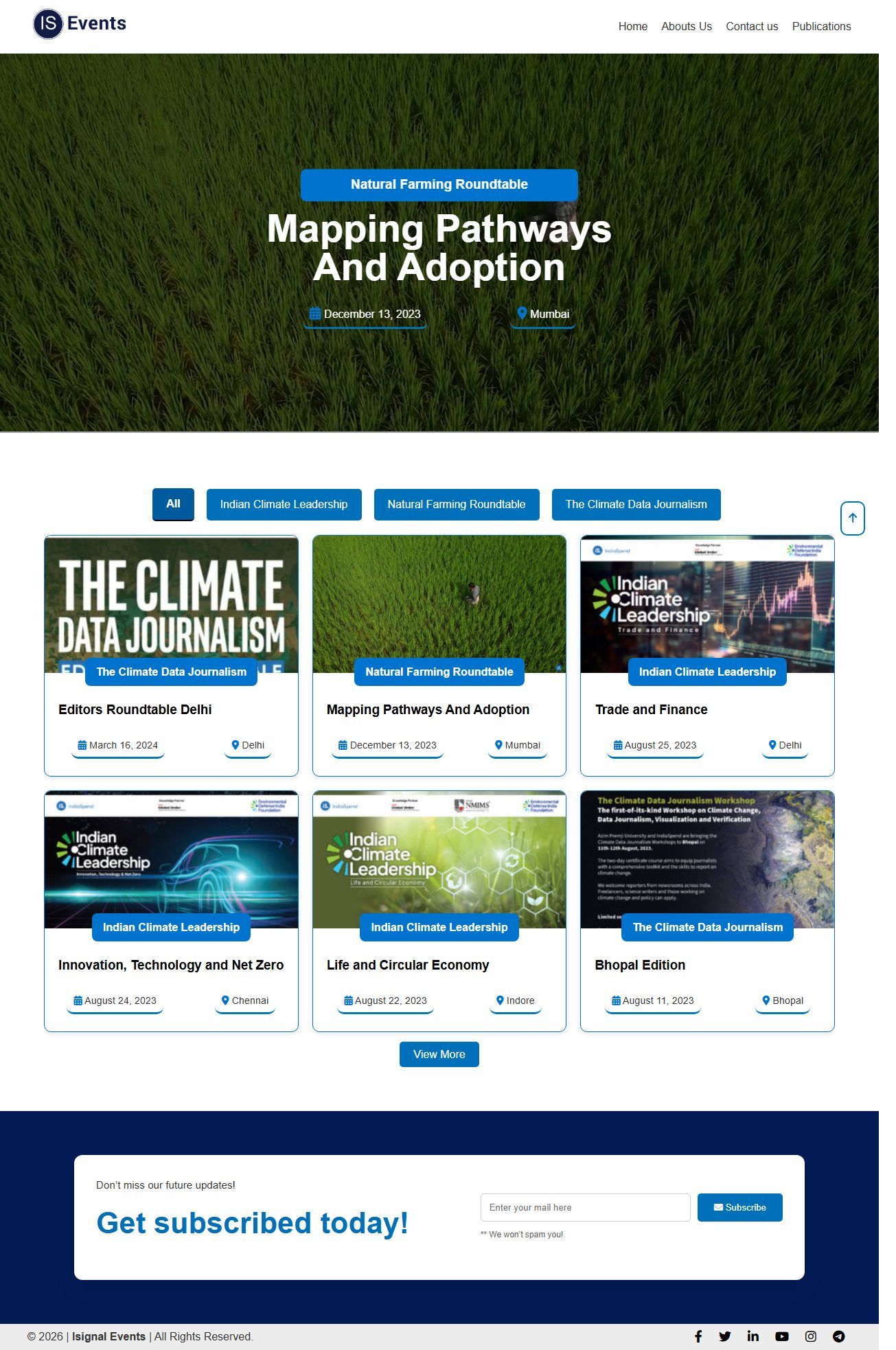 IndiaSpend Events – Data Journalism Events Platform – Home (desktop)