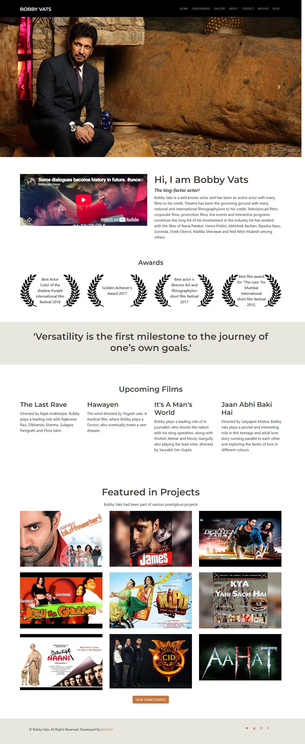 Bobby Vats – Business Website – Home (desktop)