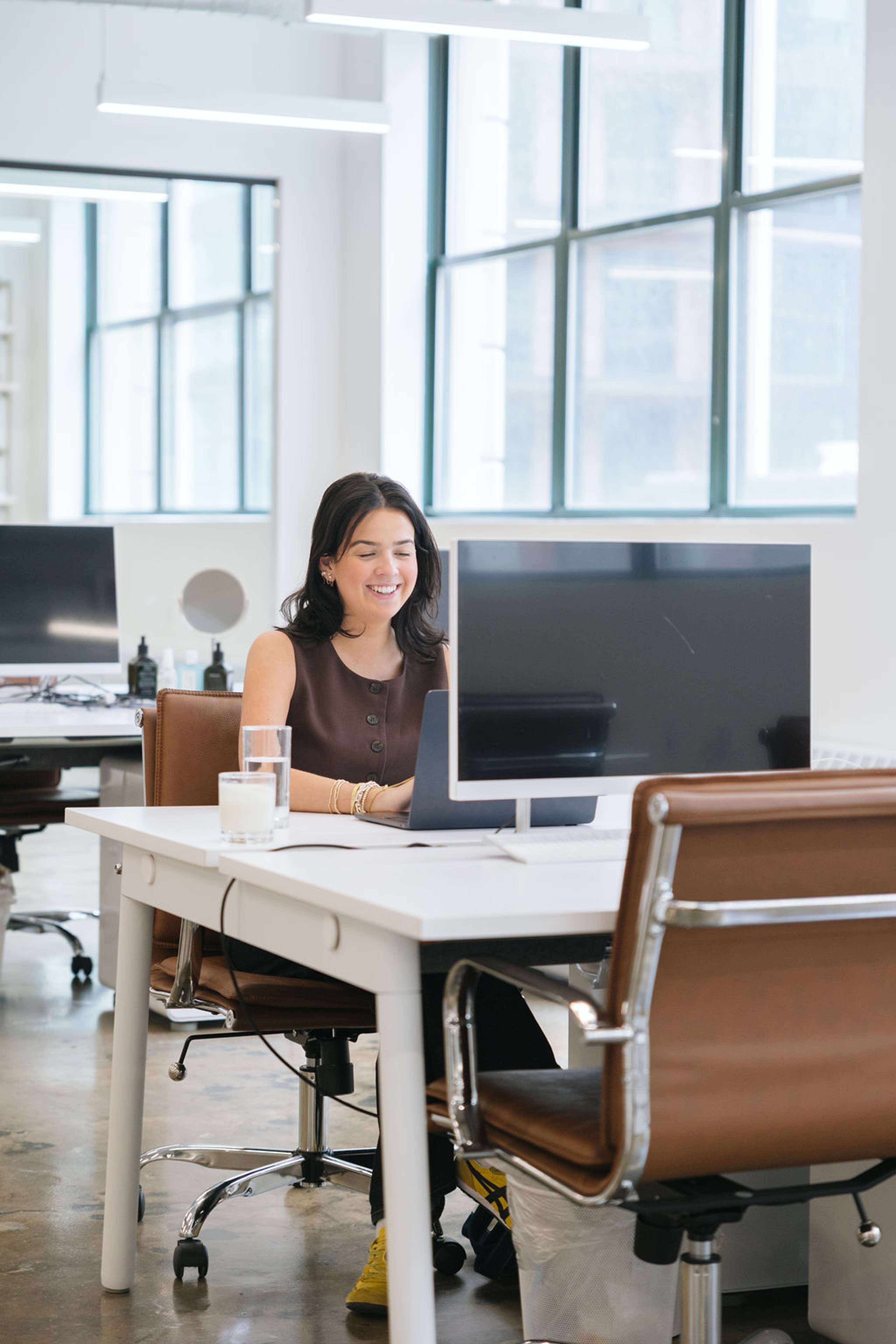 employee working at desktop computer