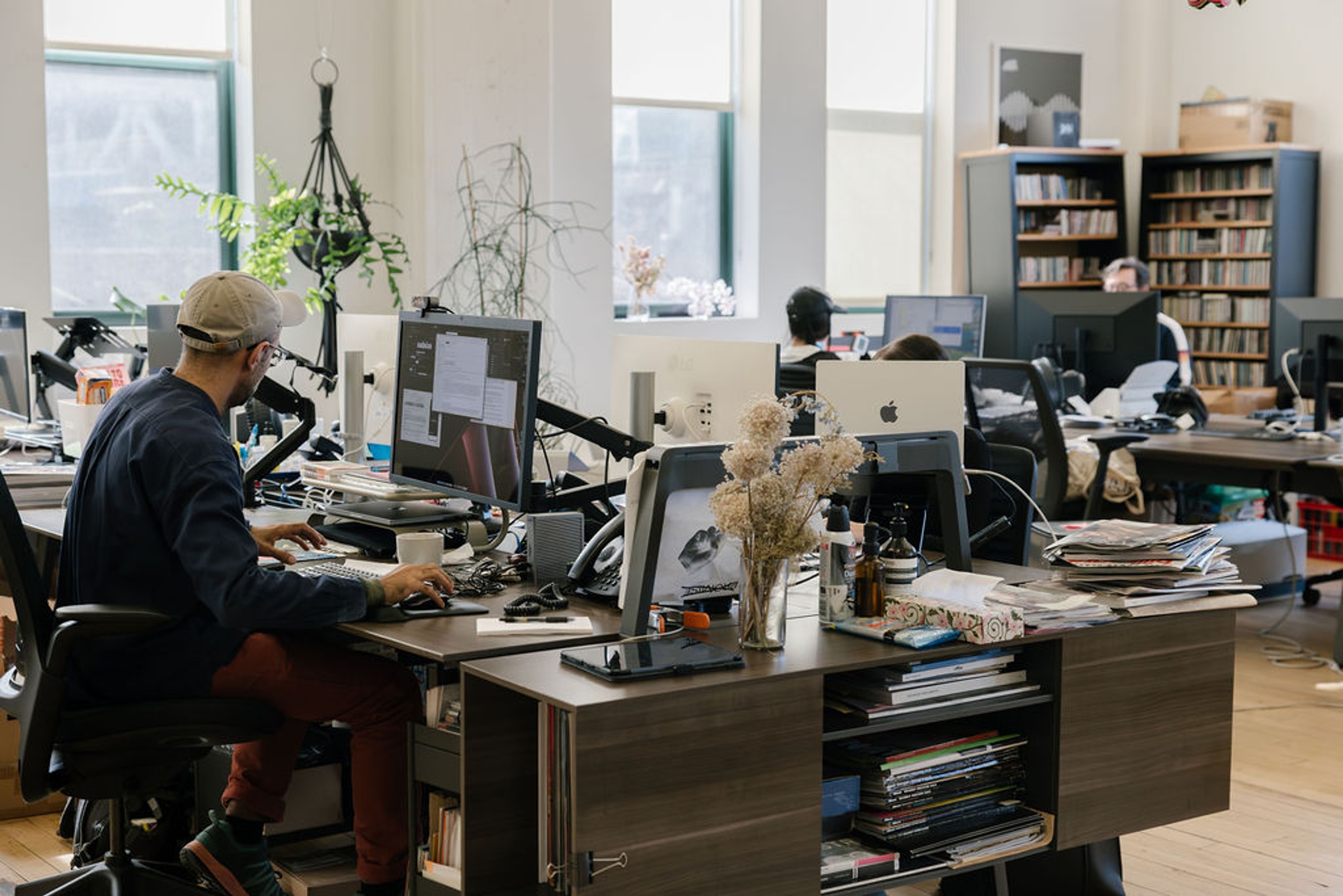 People working at desks