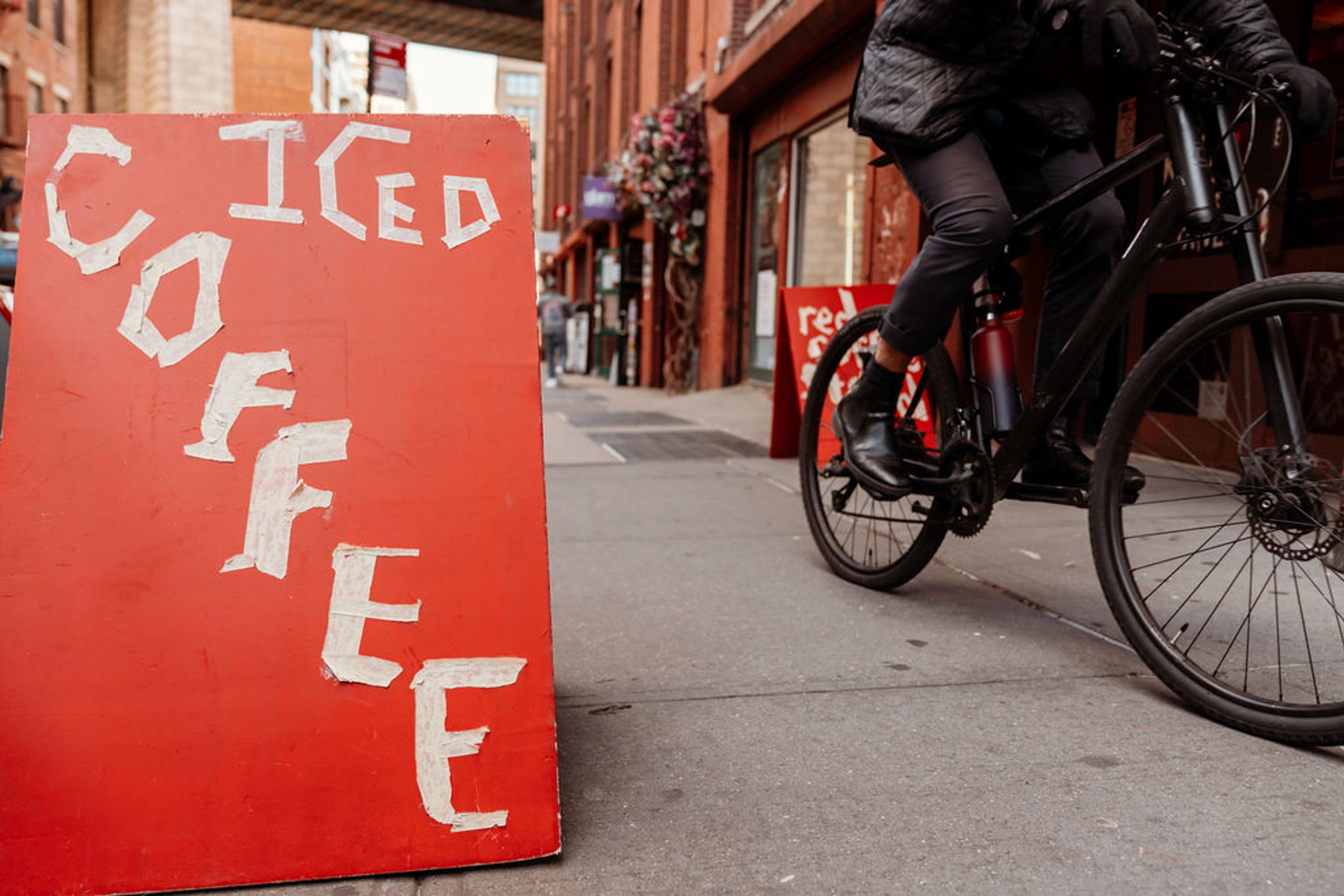 Red Coffee Stand Sidewalk Stand