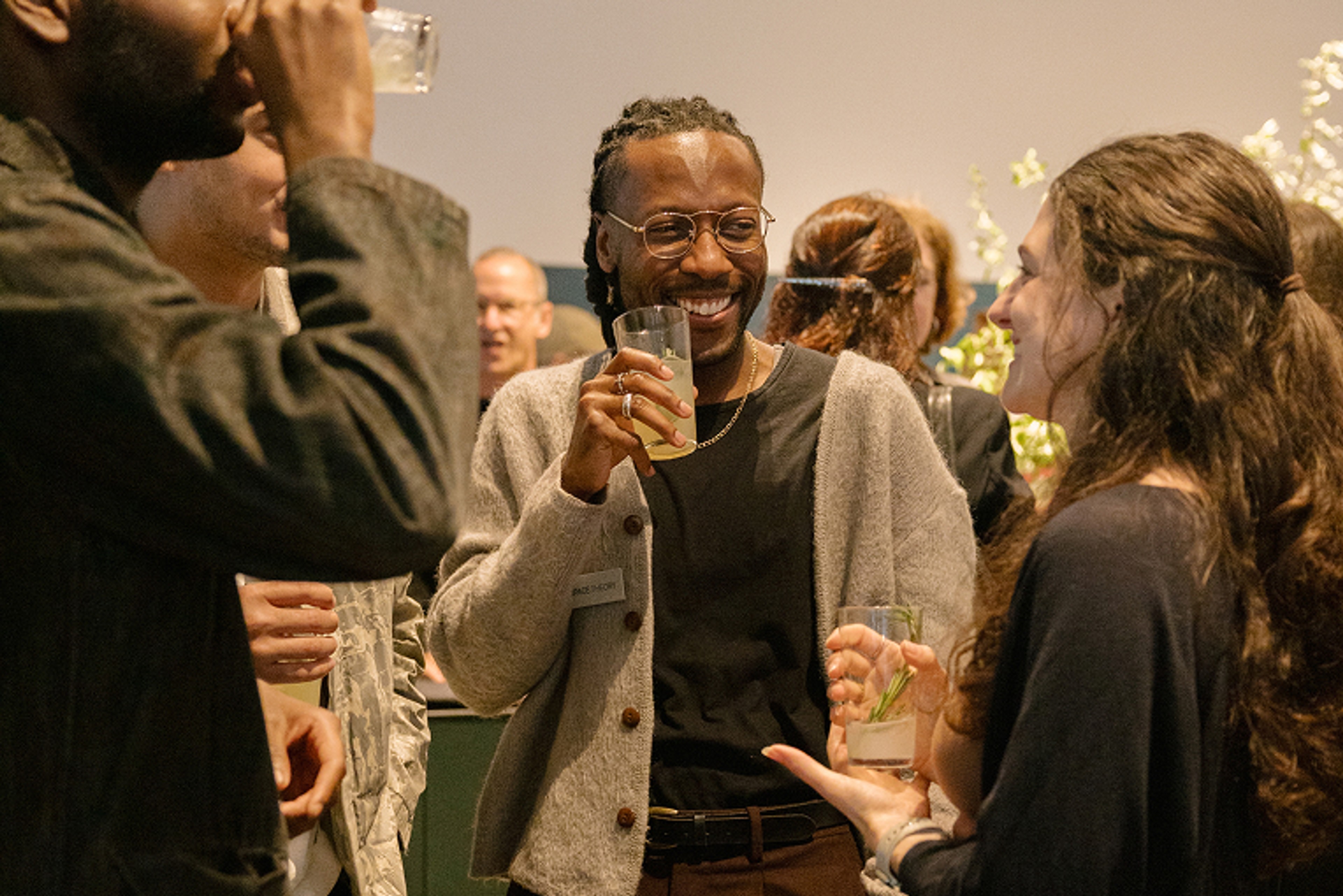 people at an office cocktail party