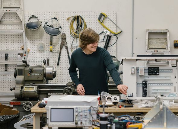 man creating in workshop
