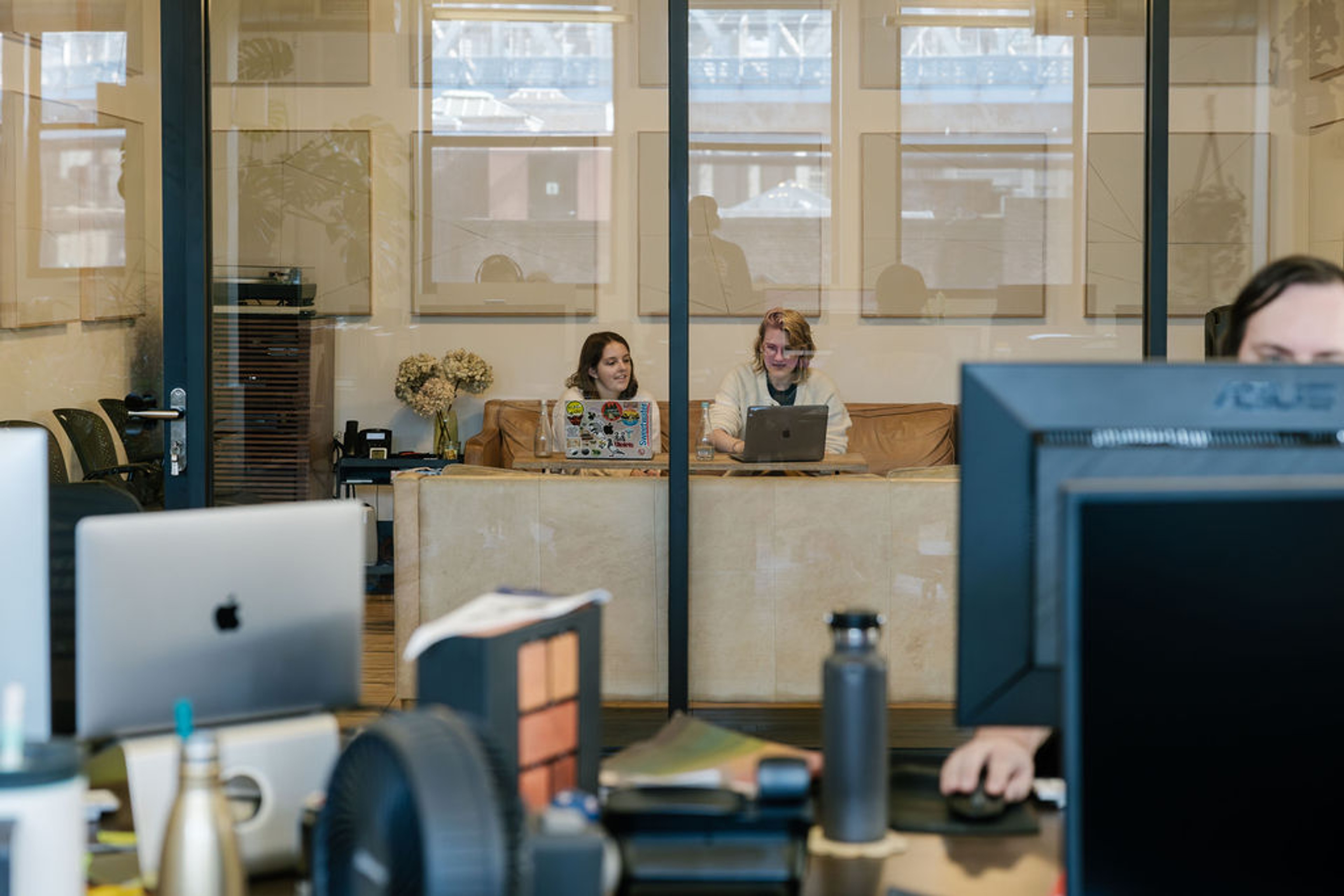 People working on computers