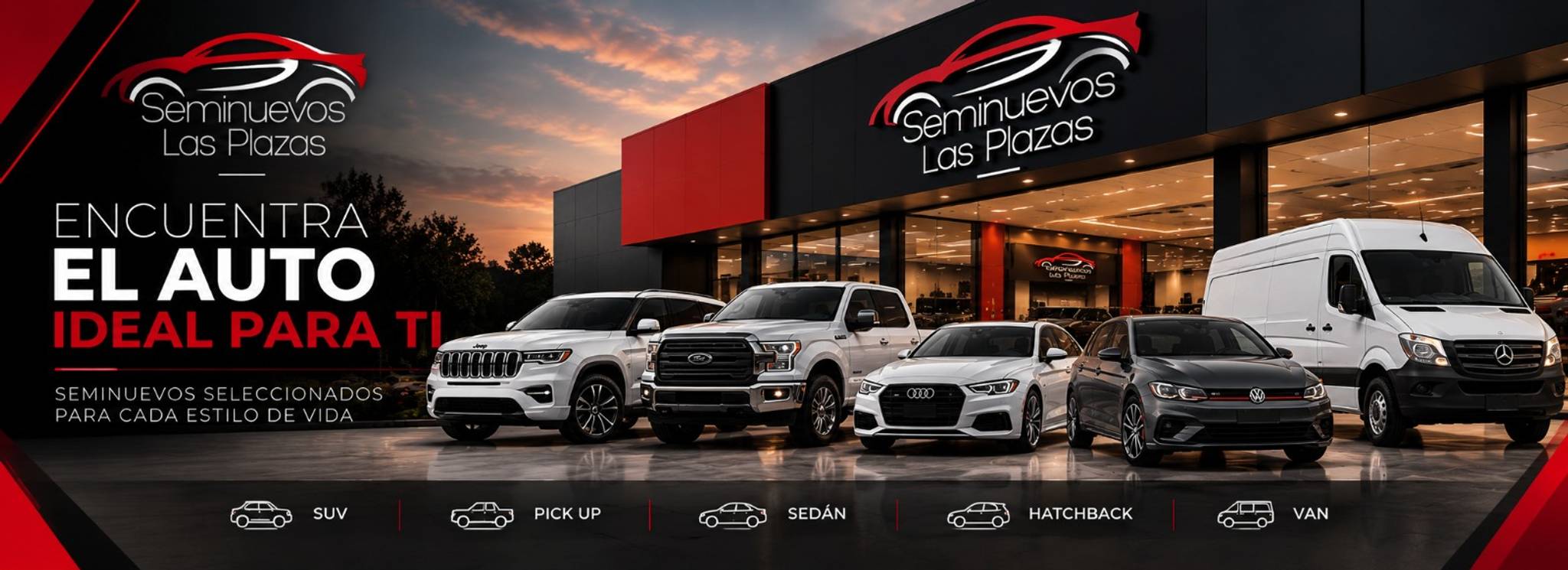 Encuentra el auto ideal para ti: seminuevos seleccionados para cada estilo de vida. SUV, Pick Up, Sedán, Hatchback y Van.