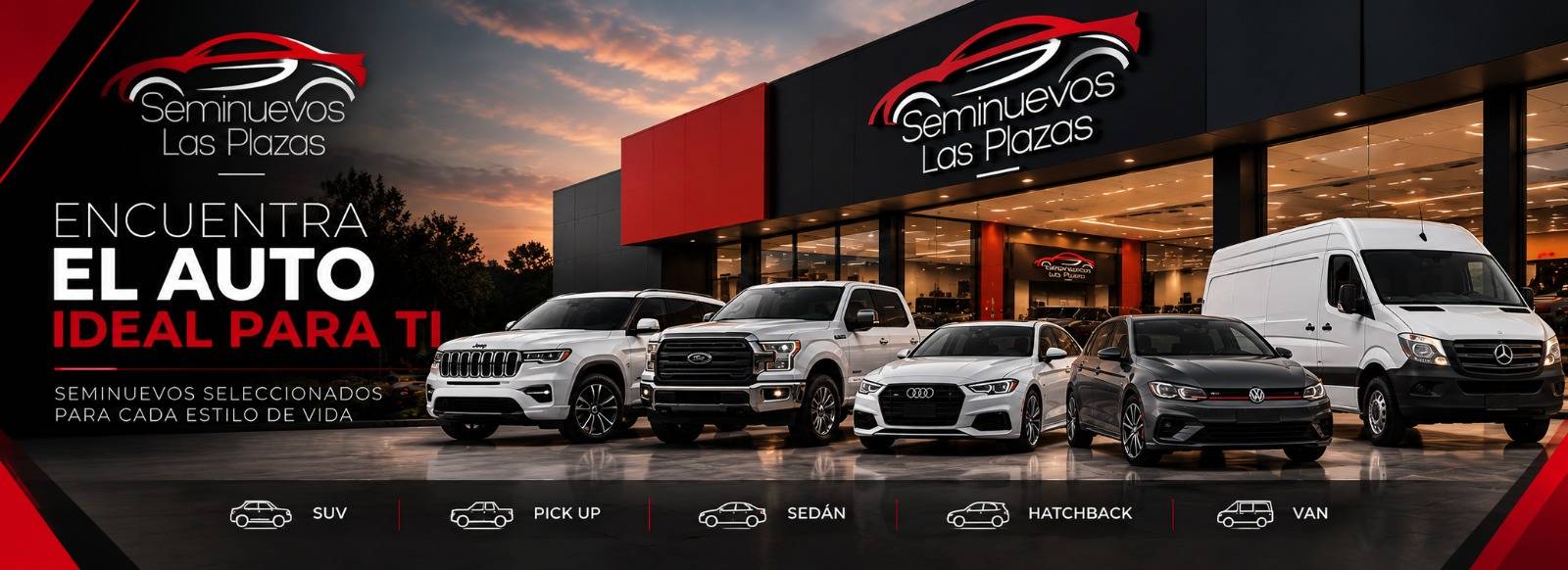 Encuentra el auto ideal para ti: seminuevos seleccionados para cada estilo de vida. SUV, Pick Up, Sedán, Hatchback y Van.