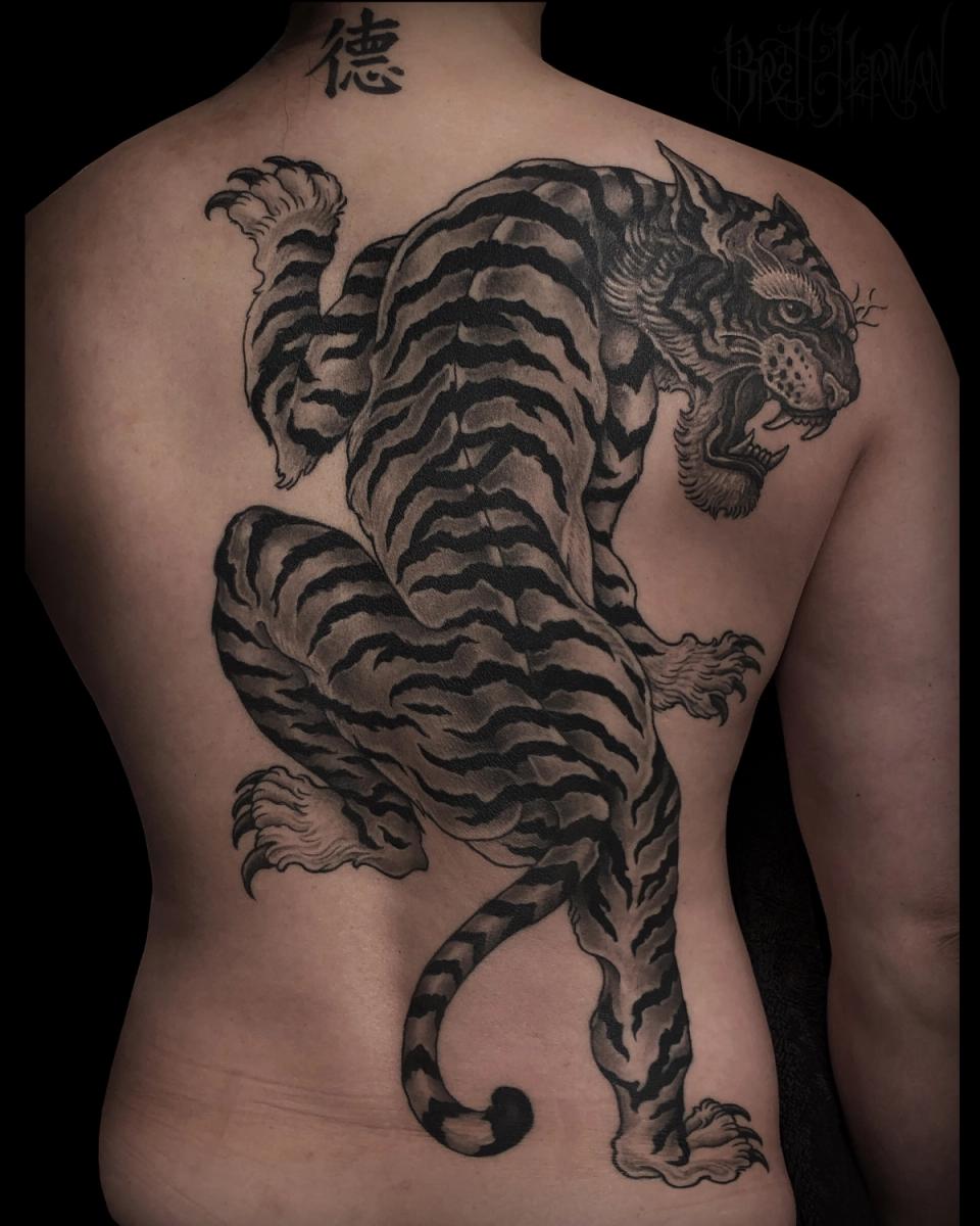 BNG Tiger back tattoo