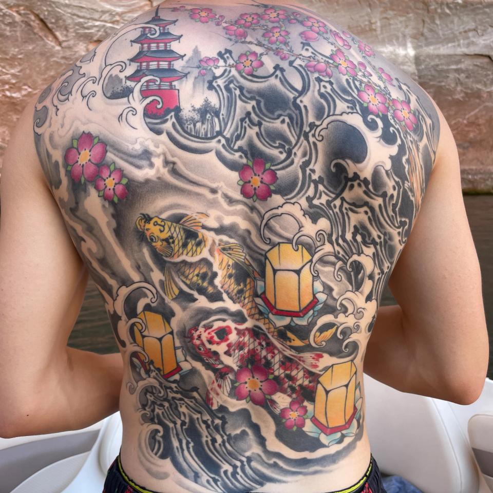 Japanese back piece tattoo
