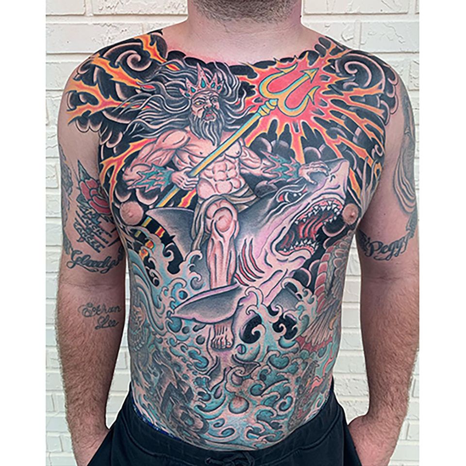 neptune shark tattoo