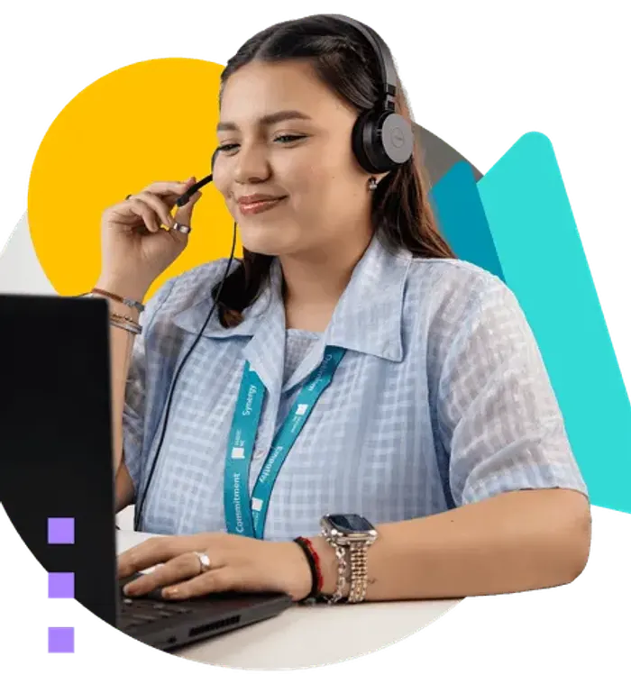 Support professional with headset