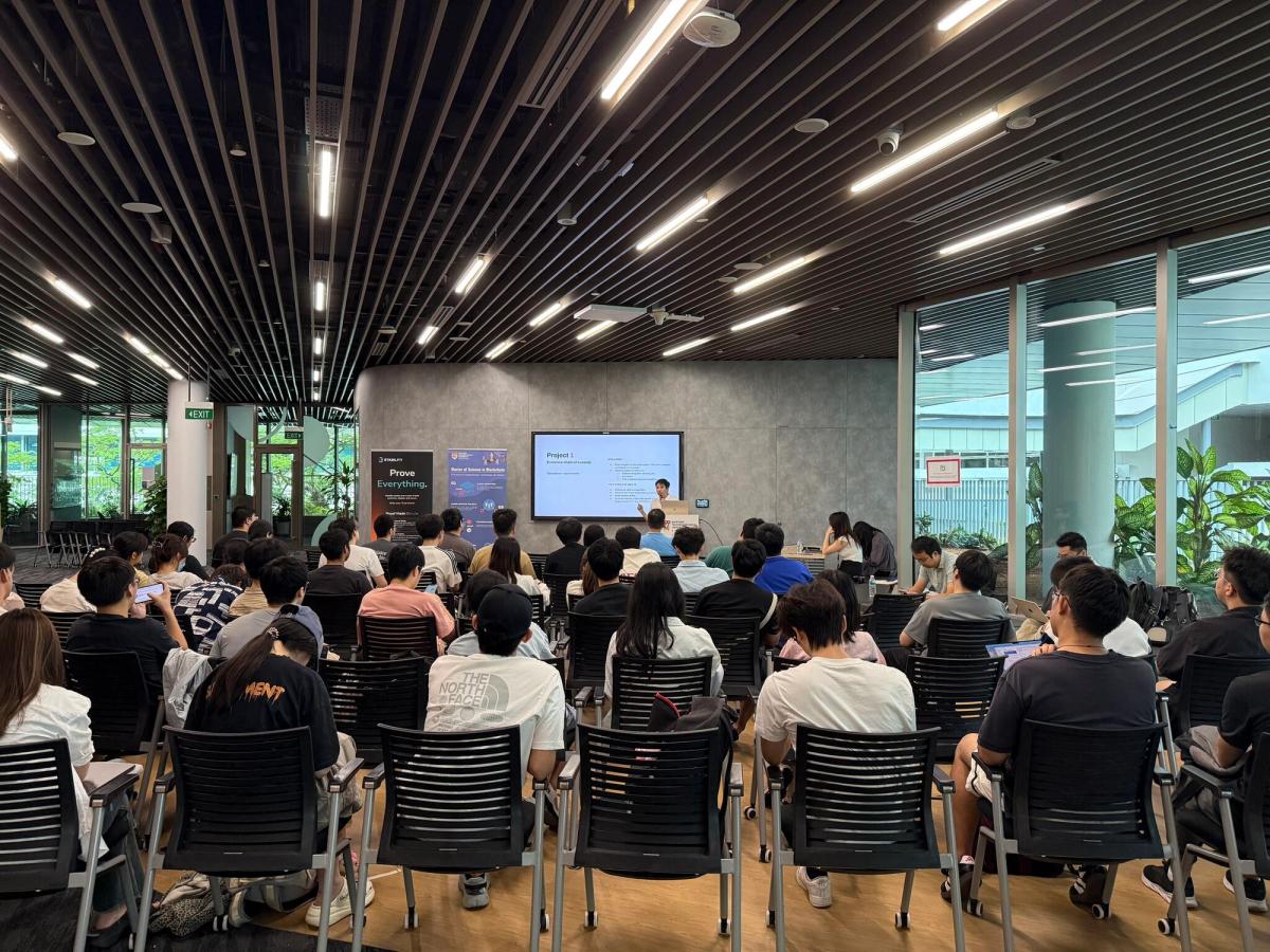 Kerk Wei Yang presenting to NTU Masters students