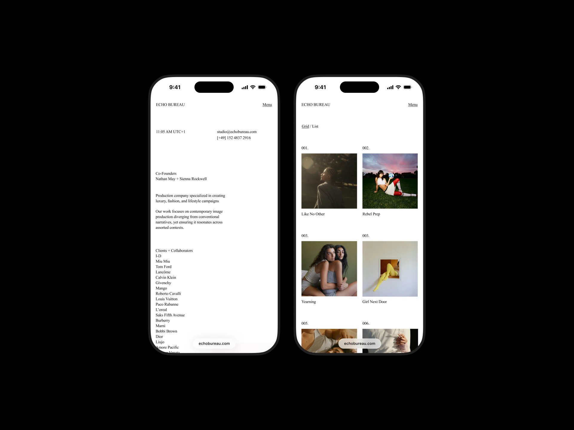 Echo Bureau — Imagery, Creative Direction, Website Design