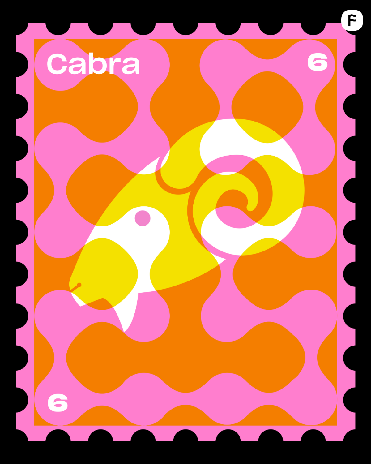 Estampilla del signo Cabra - horóscopo chino para el mercado creativo 2025