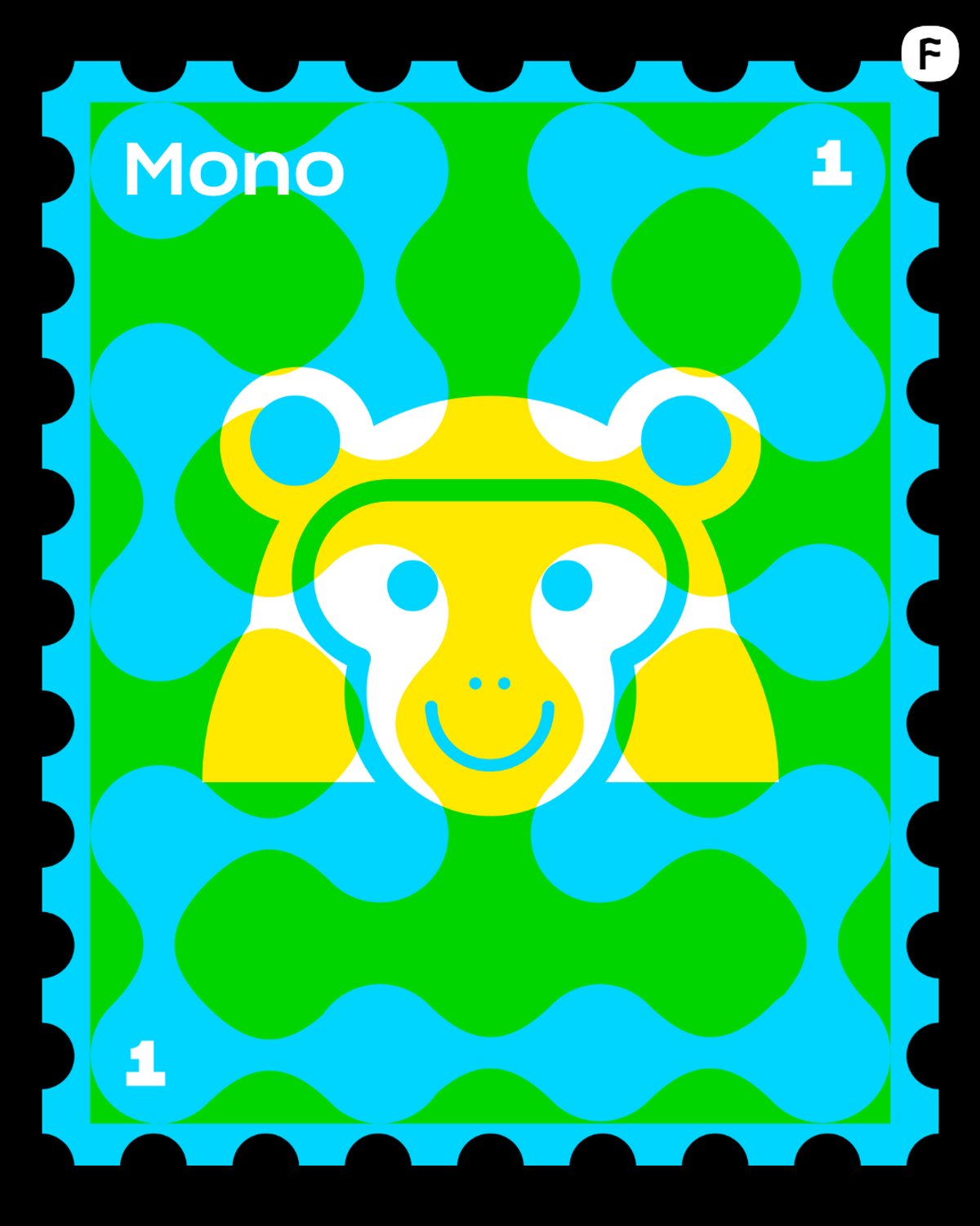 Estampilla del signo Mono - horóscopo chino para el mercado creativo 2025