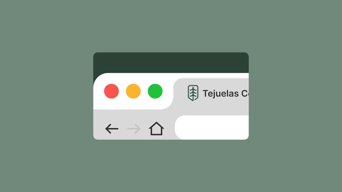 Mockup del sitio web de Tejuelas Copperwood en navegador