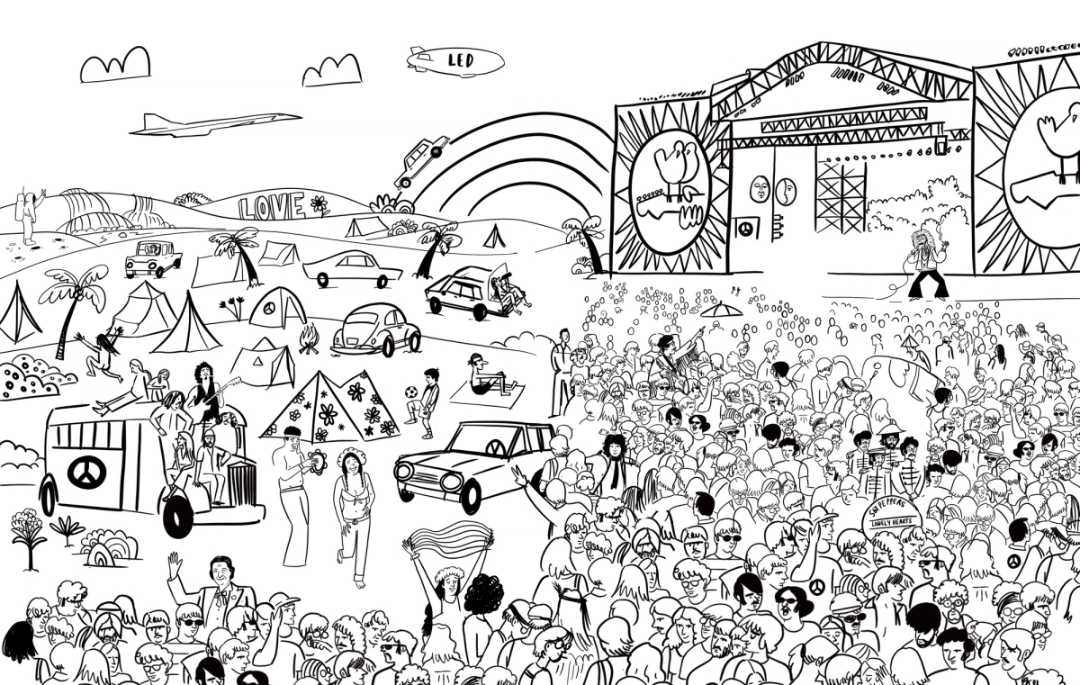 Boceto universo Janis Joplin en Woodstock, Brenda Ruseler