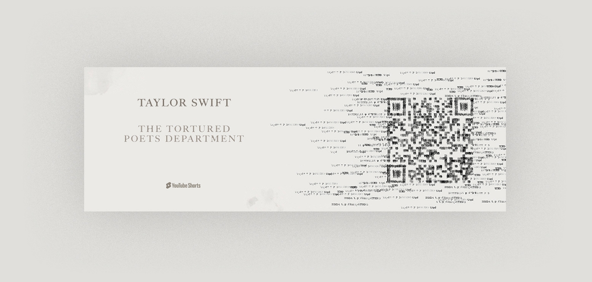 Resultado final del código QR con tipografía de máquina de escribir para la gira de Taylor Swift