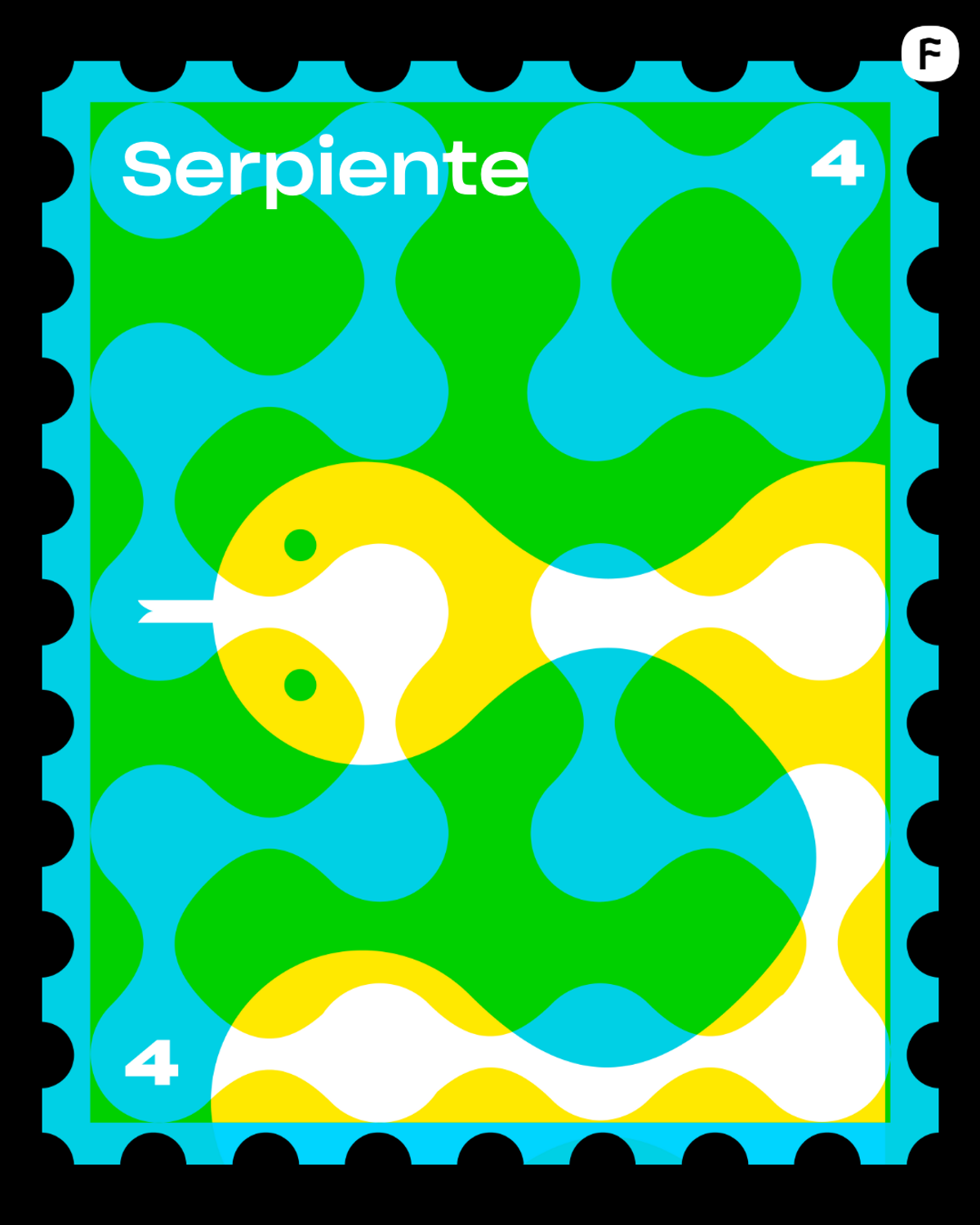 Estampilla del signo Serpiente - horóscopo chino para el mercado creativo 2025