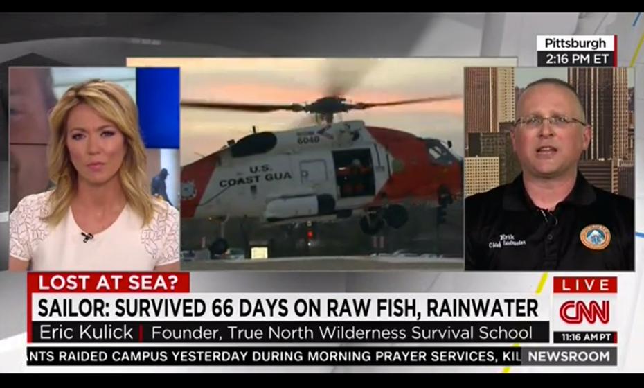 CNN interviewing Erik about a lost sailor