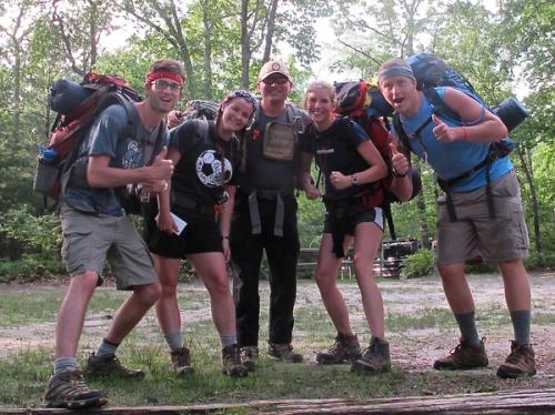 Group of wilderness survival enthusiasts