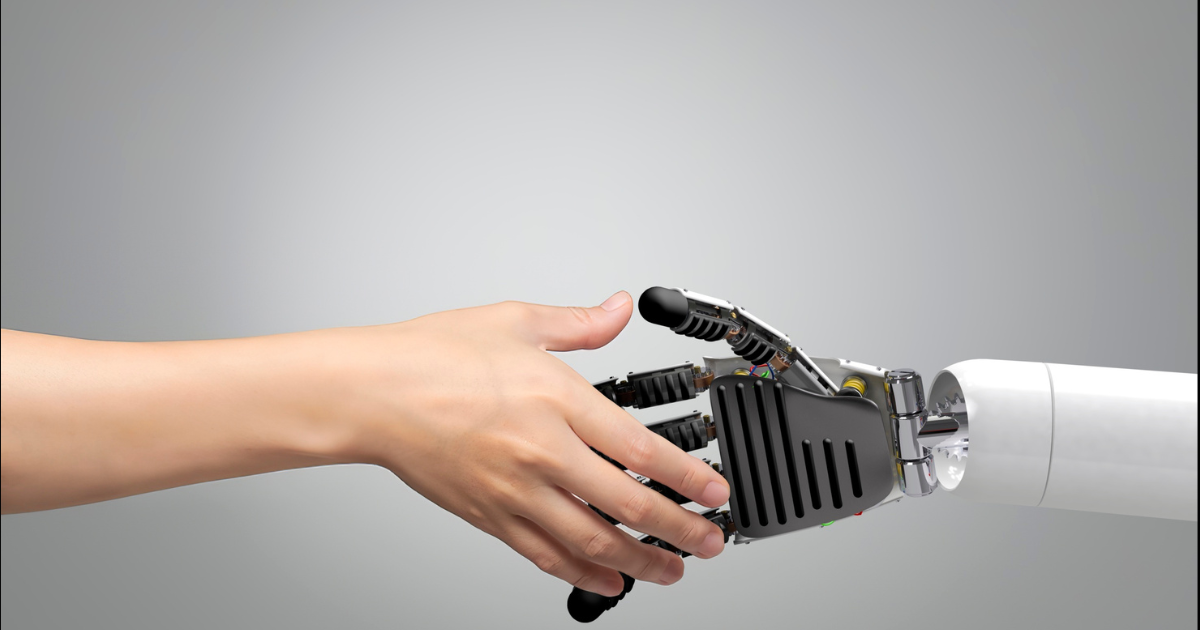 Human and Robot shaking hands