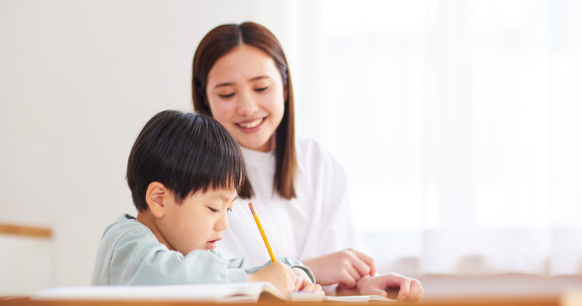 Tutor with child