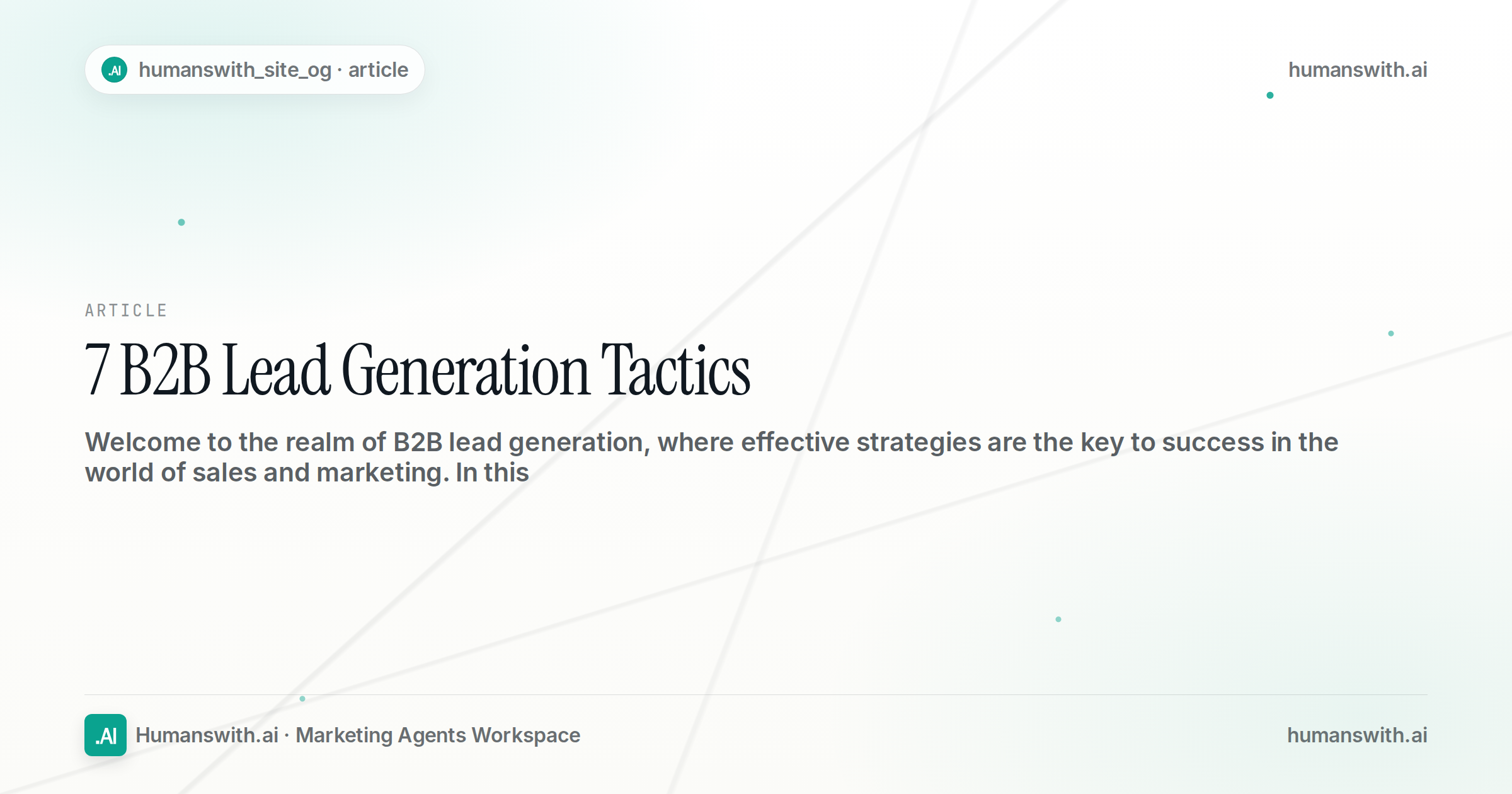 7 B2B Lead Generation Tactics — cover