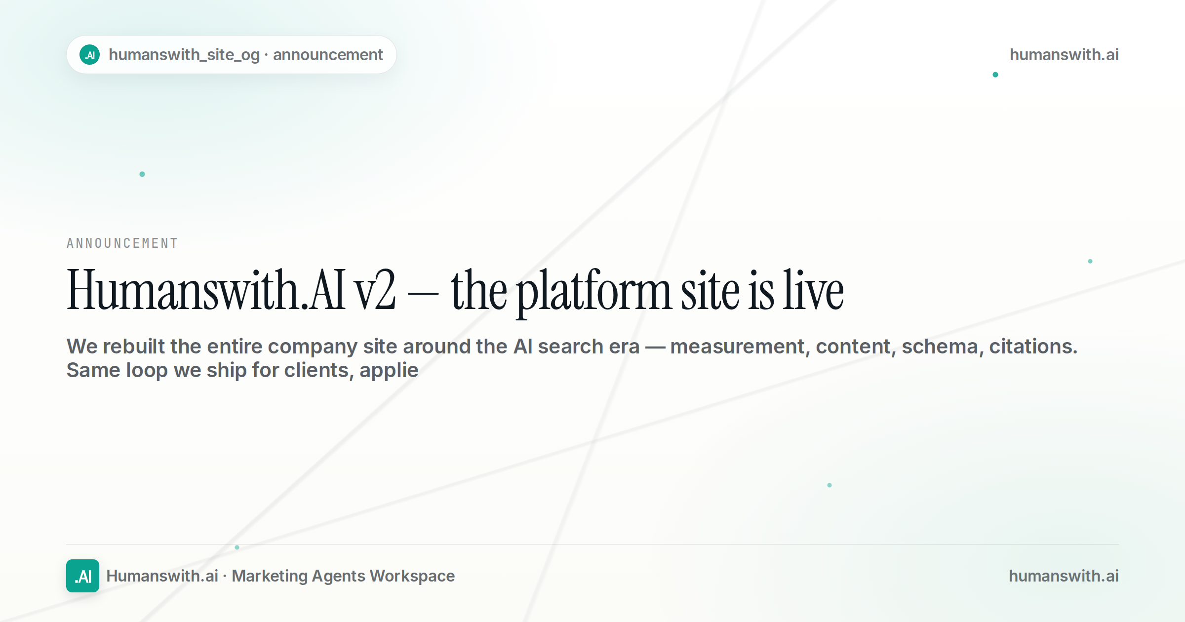 Humanswith.AI v2 — the platform site is live — cover